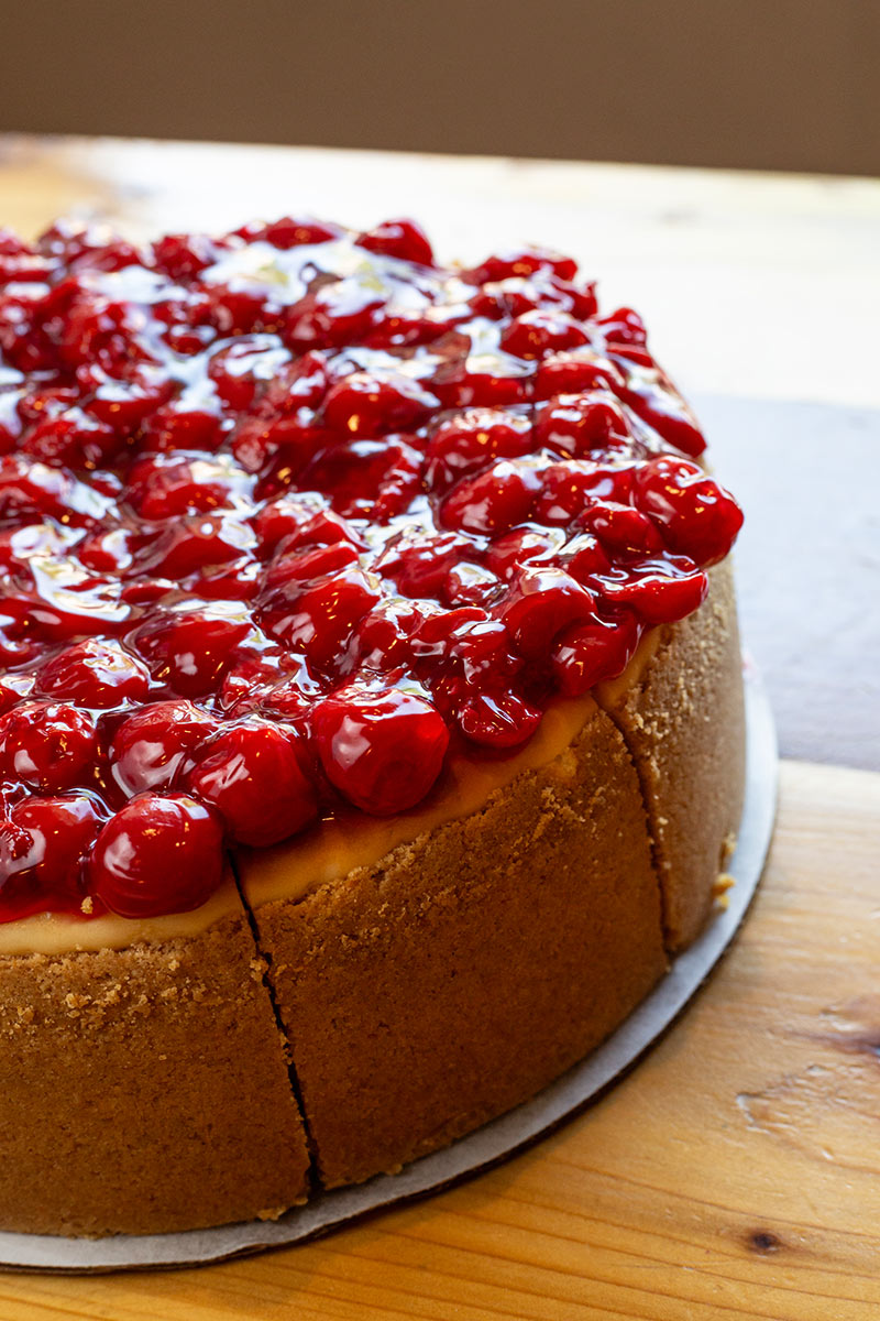 Katzinger's New York Style Cheesecake with cherry topping