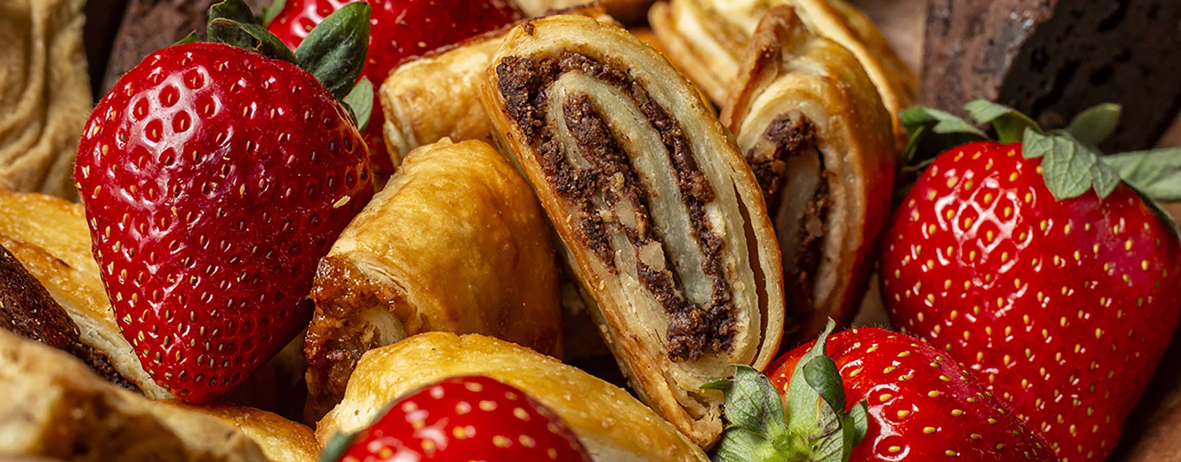 Katzinger's rugelach, brownies and strawberry