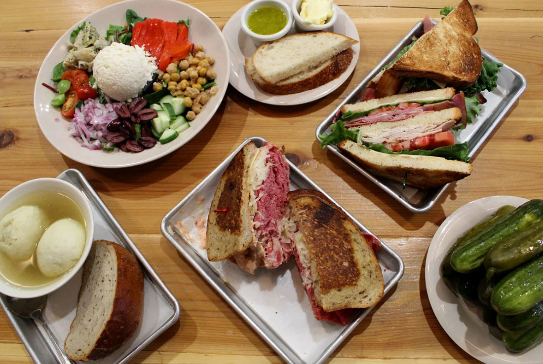 A selection of Katzinger's most famous dishes arranged on a table.