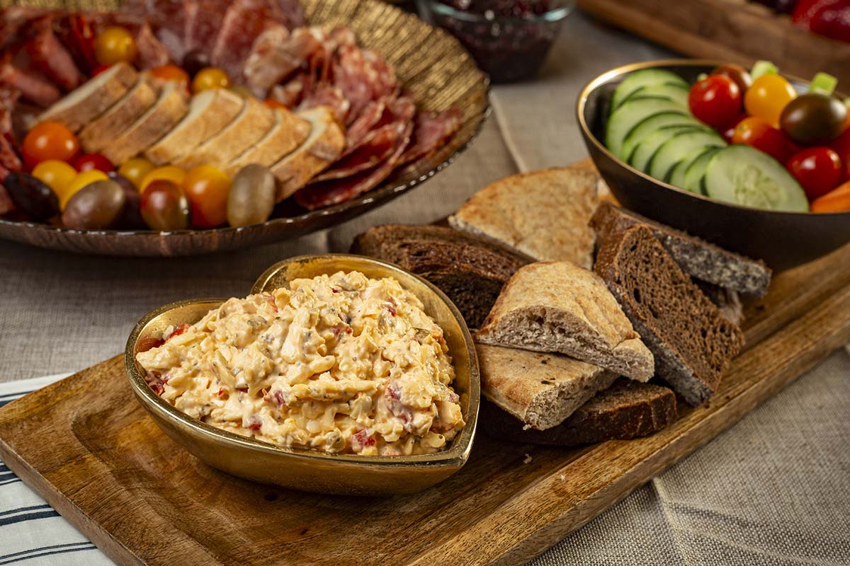 Katzinger's famous pimento cheese spread with bread