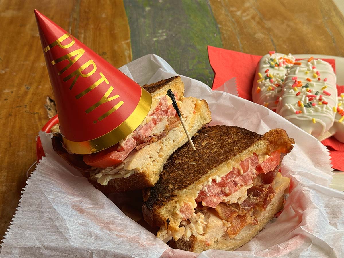 The Pimento Piggy Sandwich brought back from time to time at Katzinger's Deli in Columbus, Ohio.